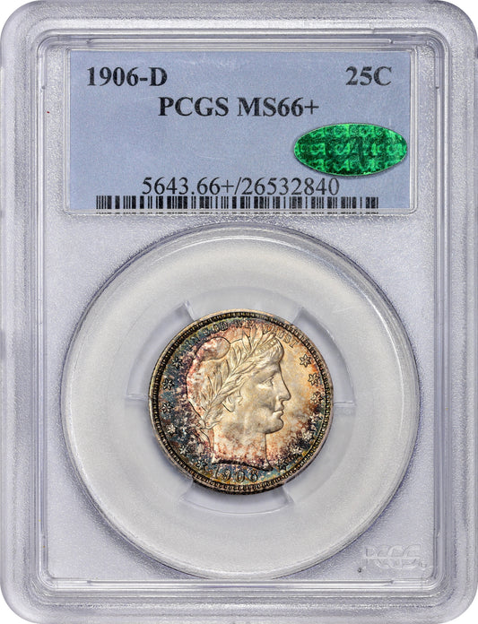 1906-D 25C MS66+ PCGS CAC HOLDER WITH CAC STICKER