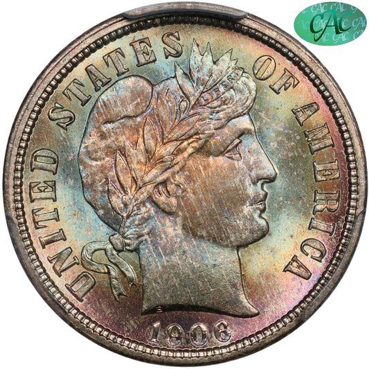 1906-O 10C MS67 + PCGS CAC 10C