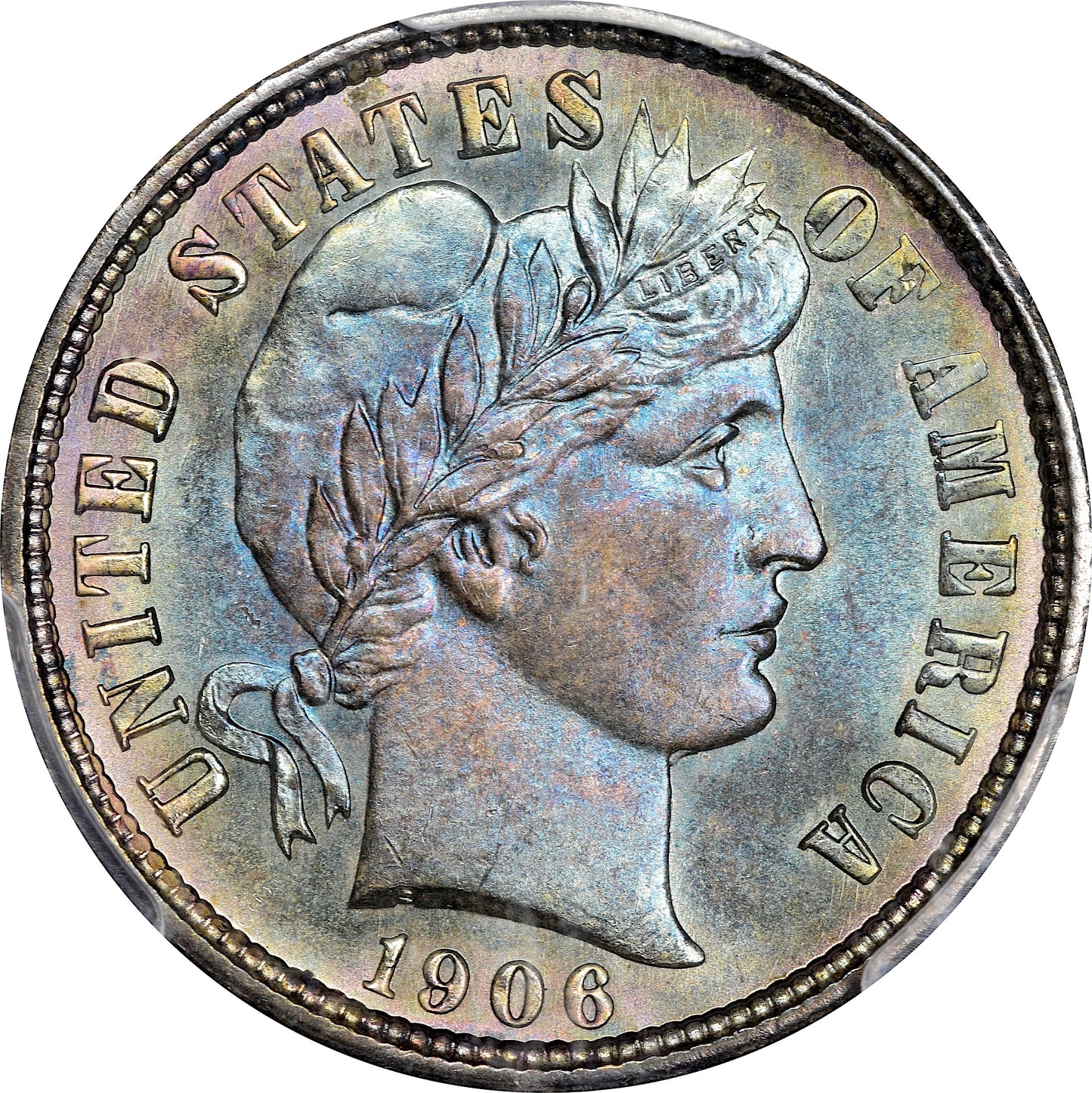 1906-S Barber Dime 10C MS67 PCGS CAC 
