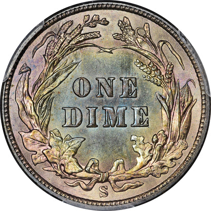1906-S Barber Dime 10C MS67 PCGS CAC Reverse