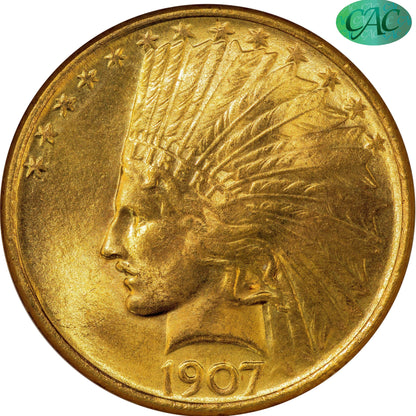1907 $10 INDIAN MS65 OH NGC CAC $10