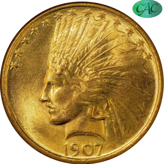 1907 $10 INDIAN MS65 OH NGC CAC $10