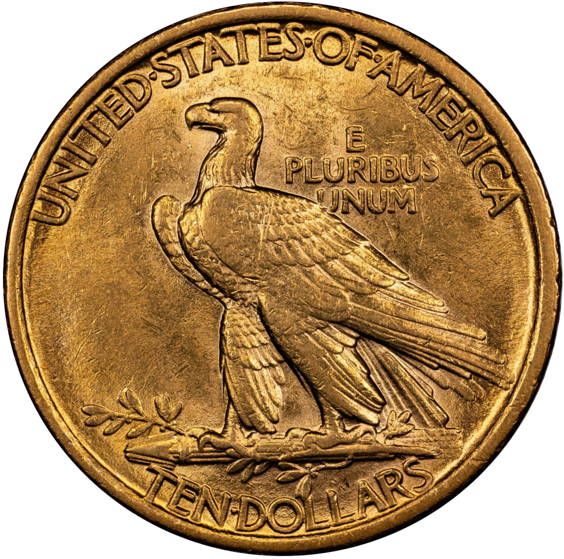 1907 $10 INDIAN NO MOTTO AU58 CACG REVERSE