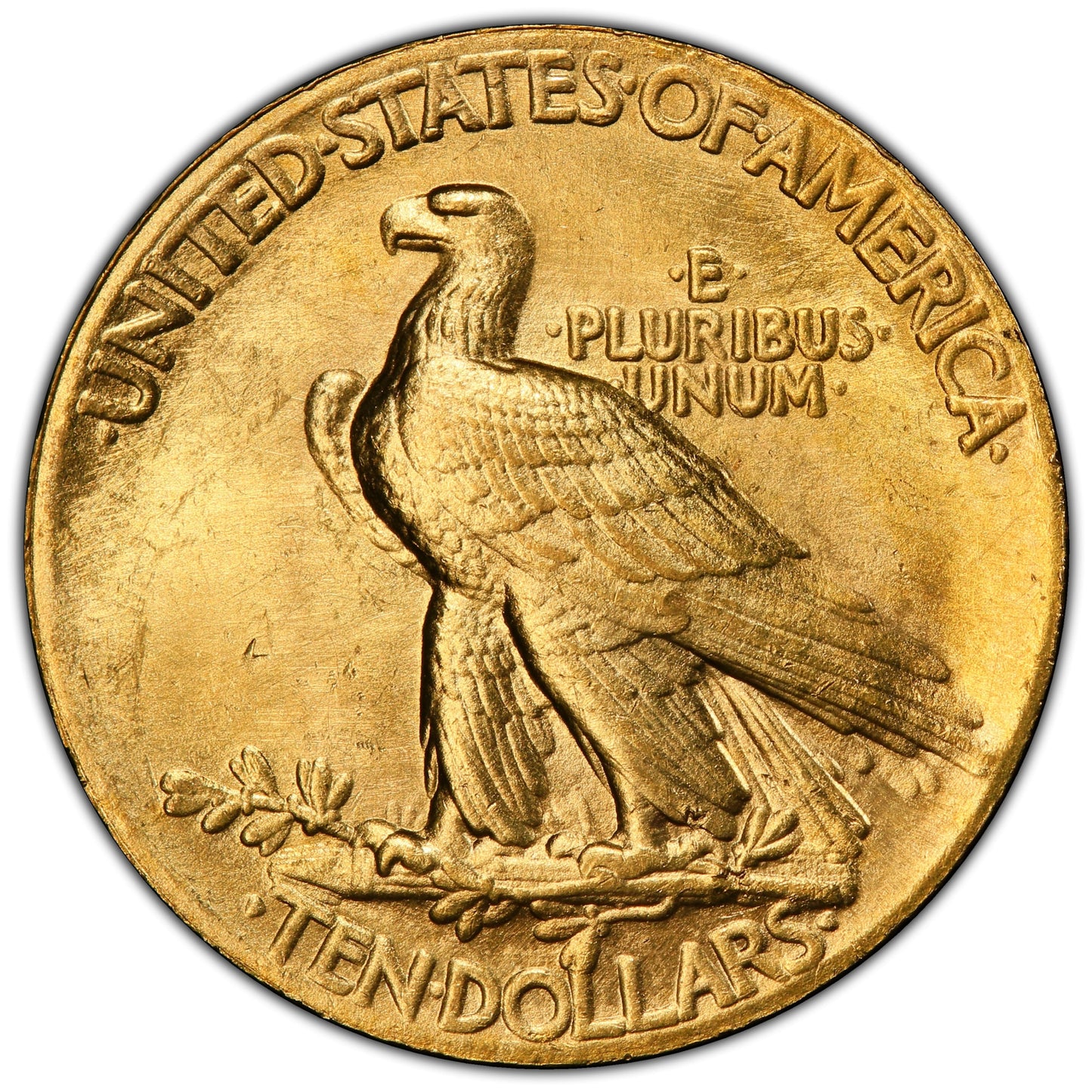 1907 $10 WIRE EDGE MS64 PCGS CAC REVERSE