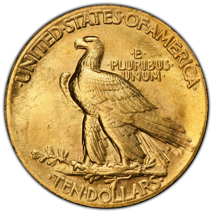 1907 $10 WIRE EDGE MS64 PCGS CAC REVERSE