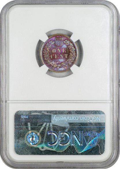 1907 Indian Head Cent 1C MS65 BN NGC Reverse Holder