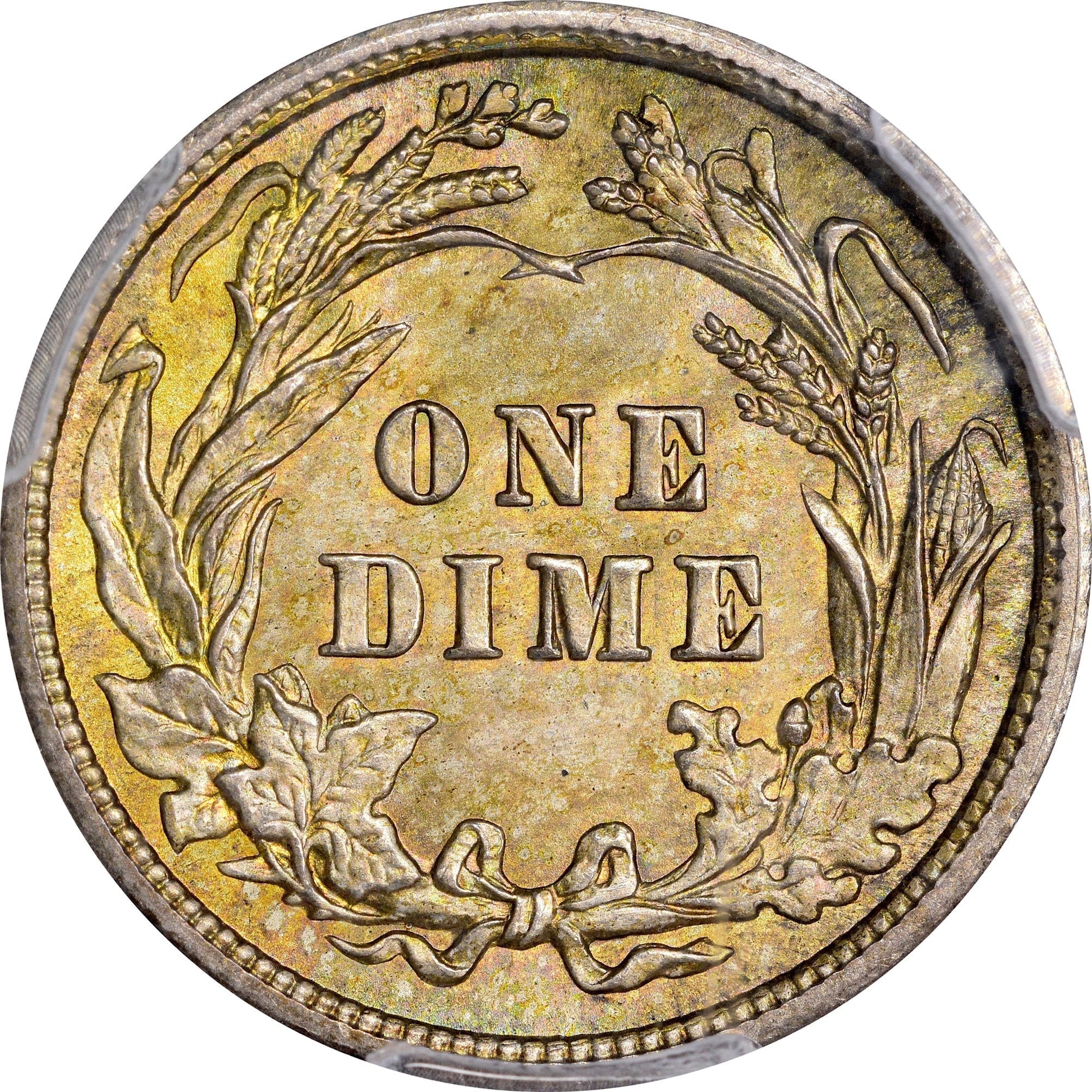 1908 10C MS67 + PCGS CAC EX HUGON-SIMPSON 10C