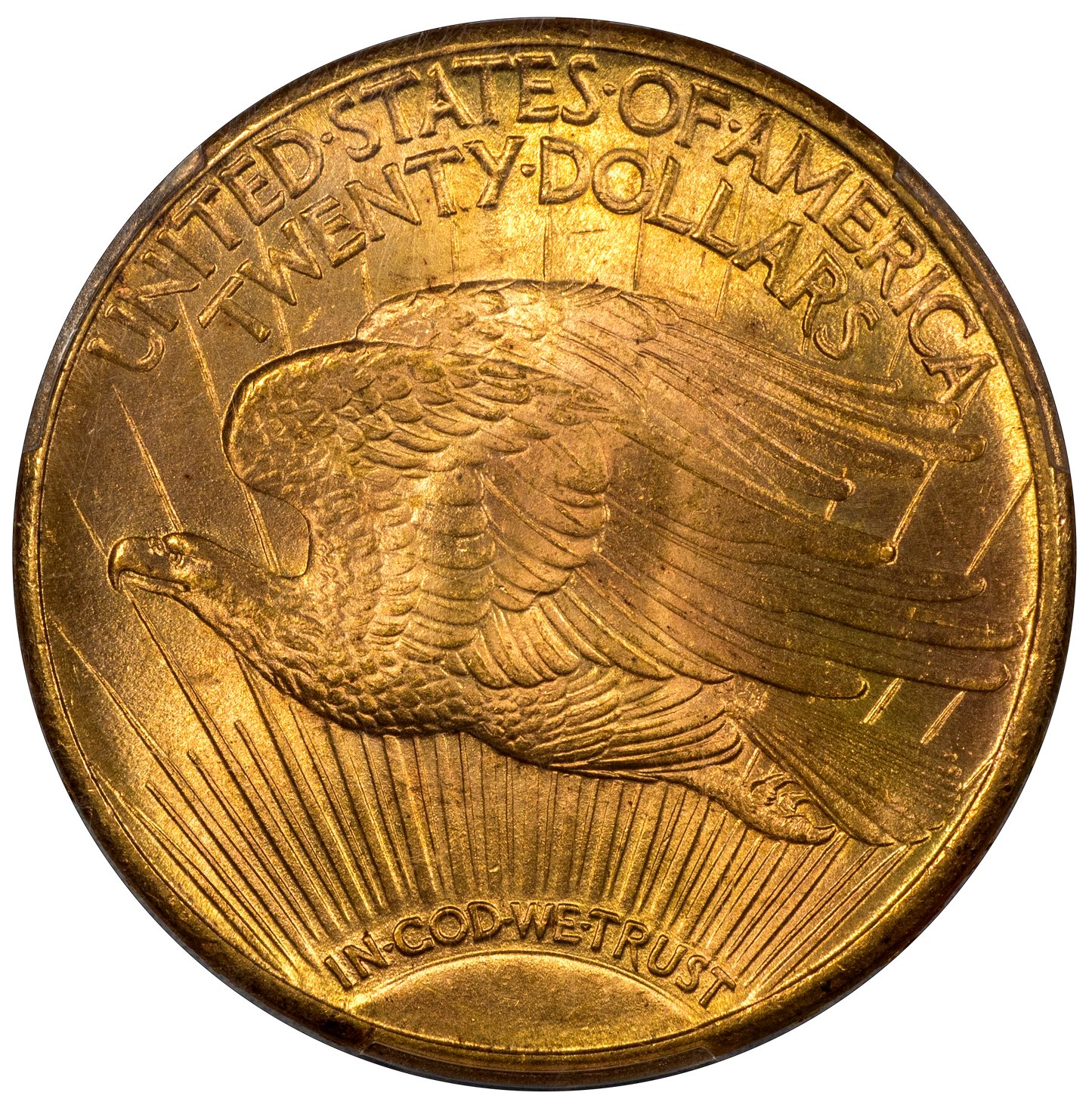 1908-S $20 St. Gaudens DOUBLE EAGLE MS65 PCGS CAC EX MAX MEHL REVERSE