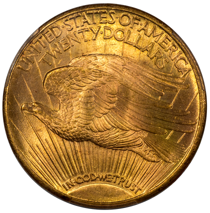 1908-S $20 St. Gaudens DOUBLE EAGLE MS65 PCGS CAC EX MAX MEHL REVERSE