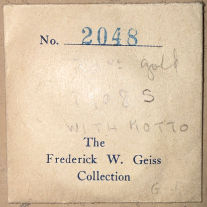 Card with 'The Frederick W. Geiss Collection' and number 2048 on a beige background