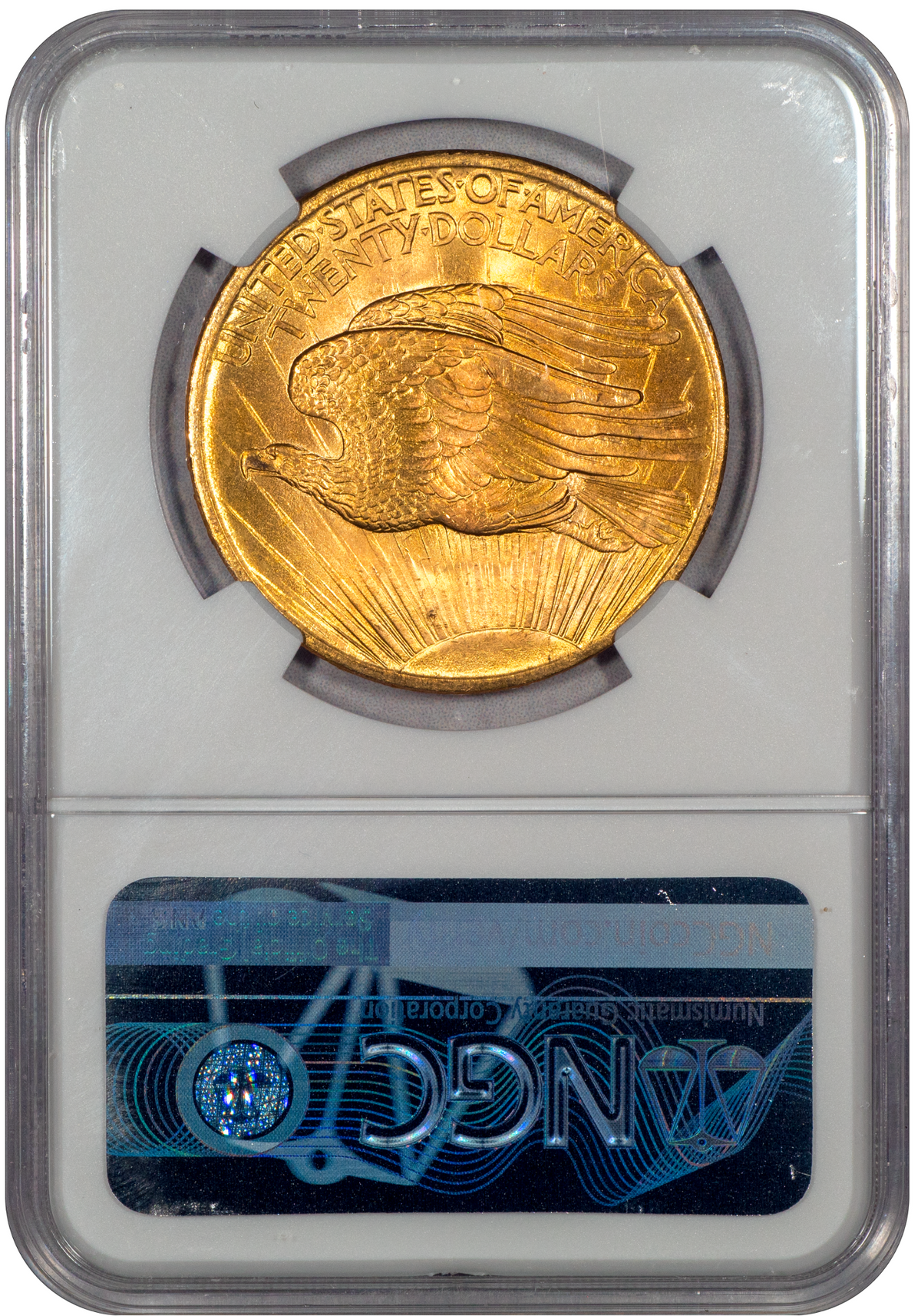 1908 $20 NO MOTTO MS67+ NGC