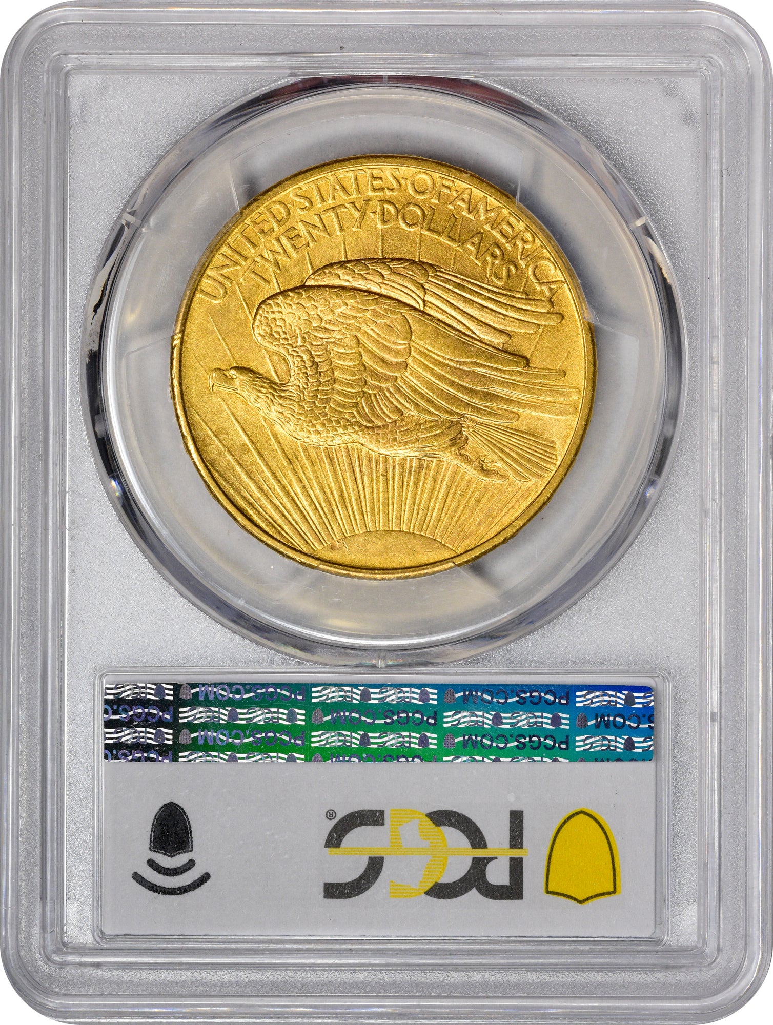 1908 $20 NO MOTTO MS63 PCGS CAC REVERSE HOLDER