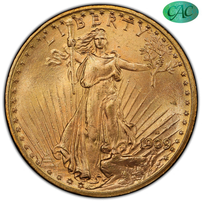 1909-D $20 MS64+ PCGS CAC EX HALF DOME $20