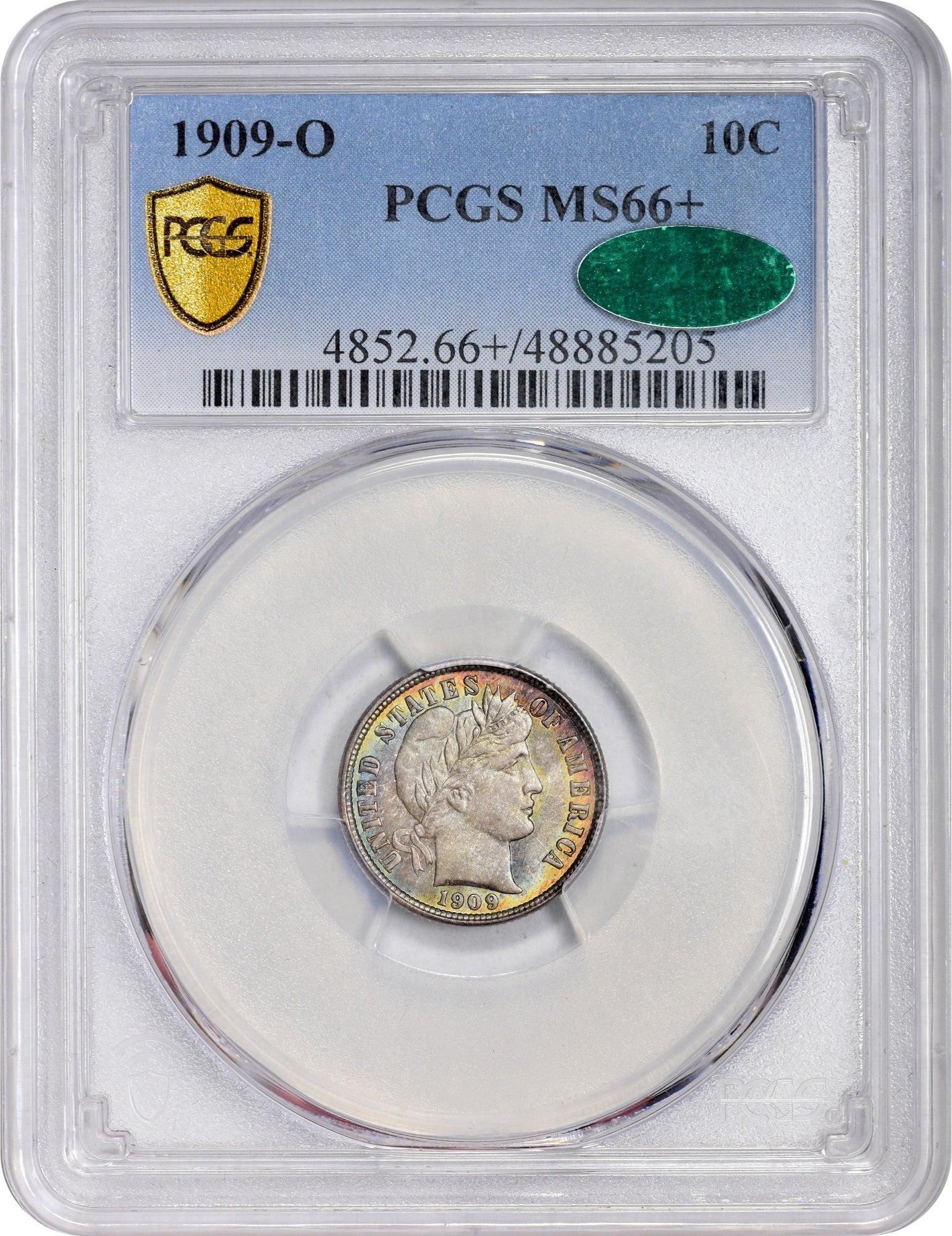 1909-O 10C MS66+ PCGS CAC