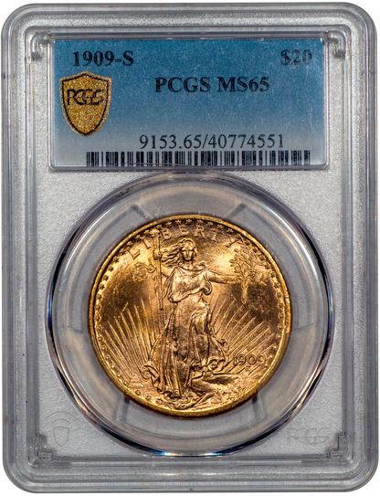 1909-S $20 MS65 PCGS