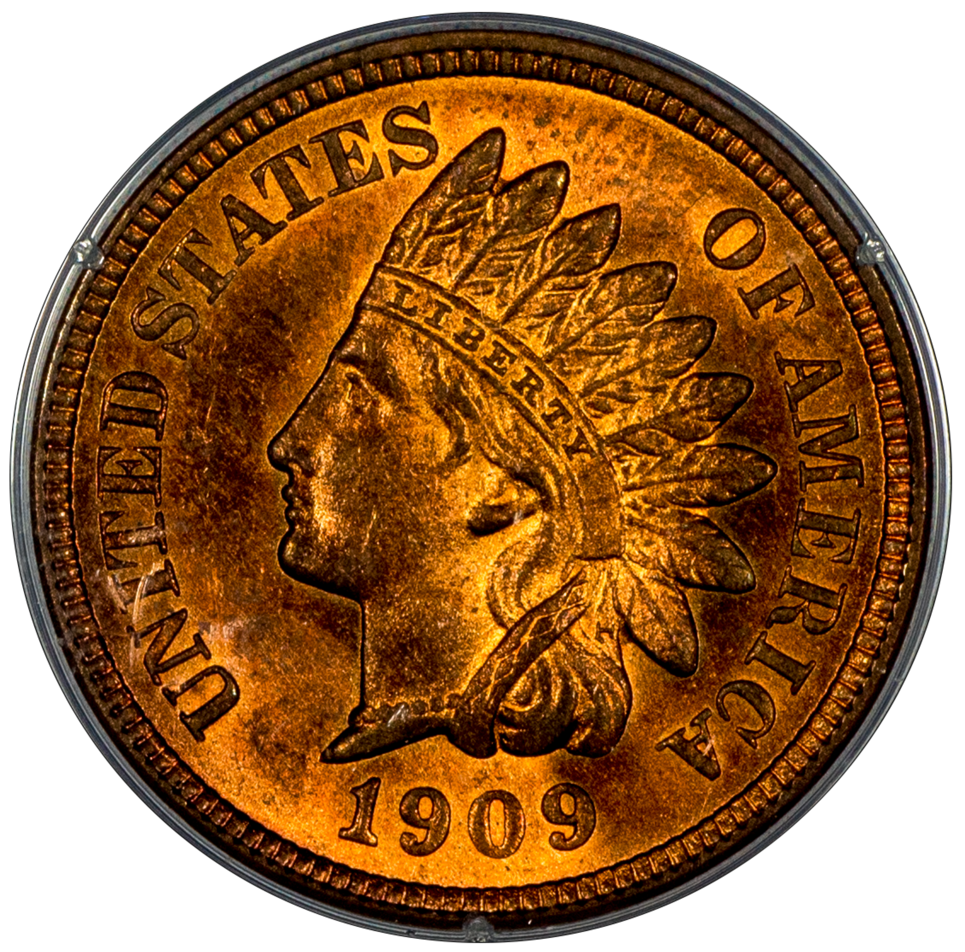 1909 1C INDIAN MS64 RD OGH RATTLER PCGS EEPS