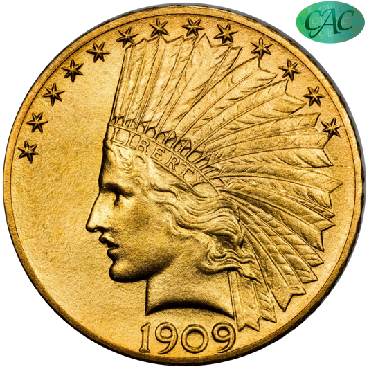 1909 Proof Indian Head Eagle $10 SATIN PR64 CACG