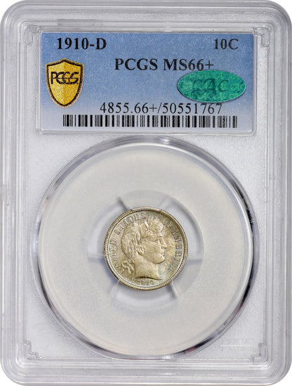 1910-D 10C MS66+ PCGS CAC