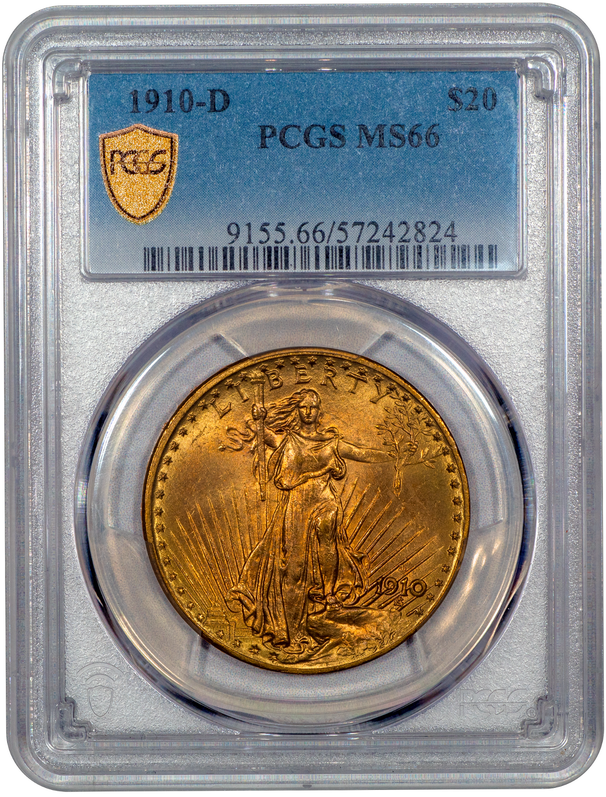 1910-D $20 MS66 PCGS