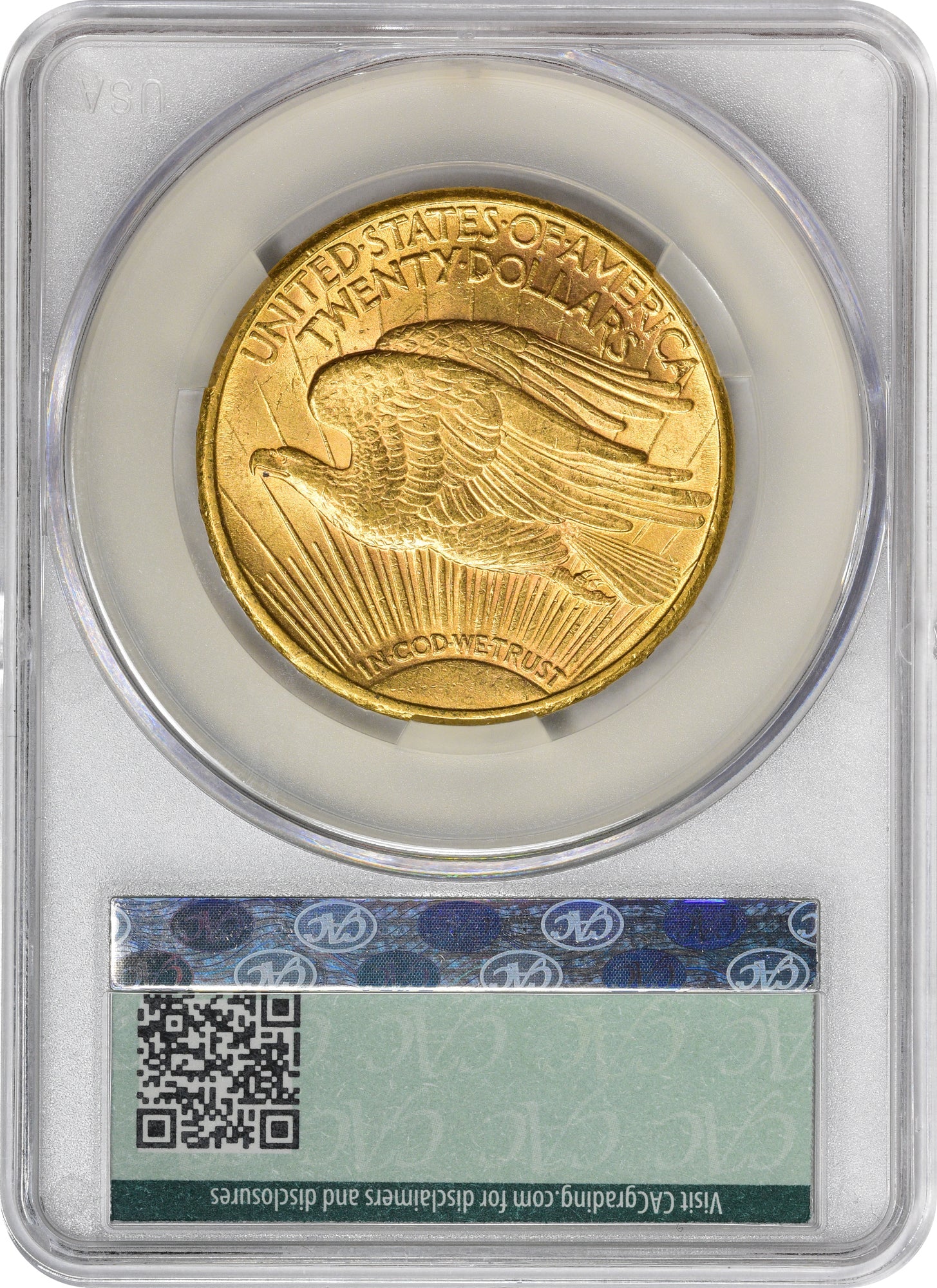 1910-S $20 AU58 CACG REV HOLDER
