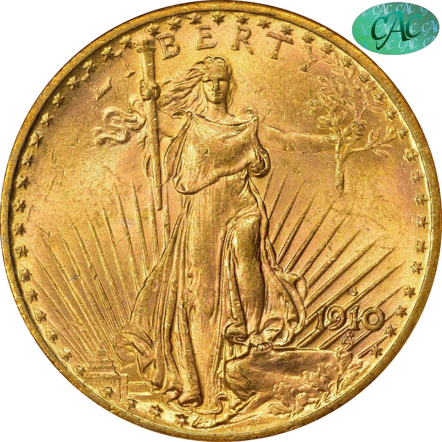 1910-S $20 Ms63 Ngc Cac