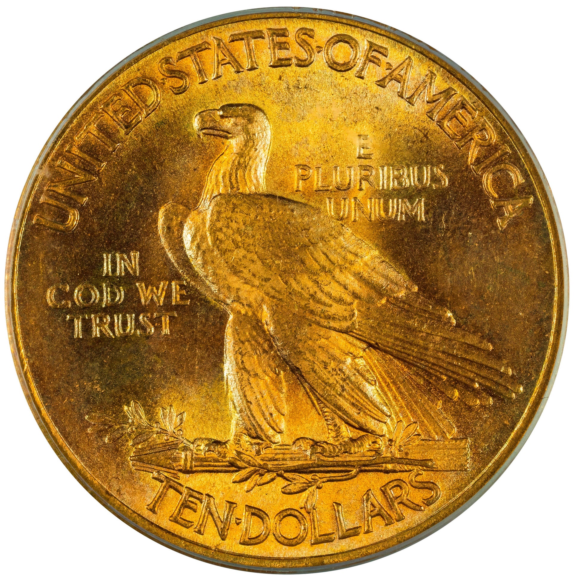 1910 $10 MS65 OGH PCGS CAC REVERSE