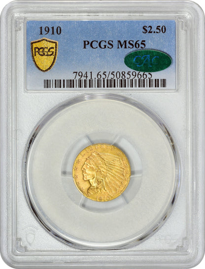 1910 $2.5 MS65 PCGS CAC