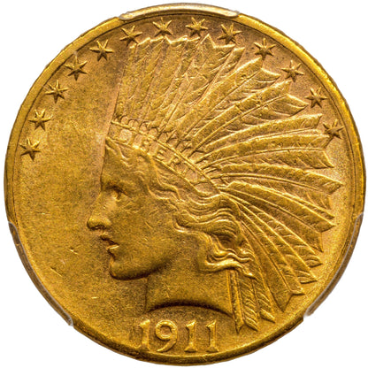 1911-D $10 AU58 PCGS CAC