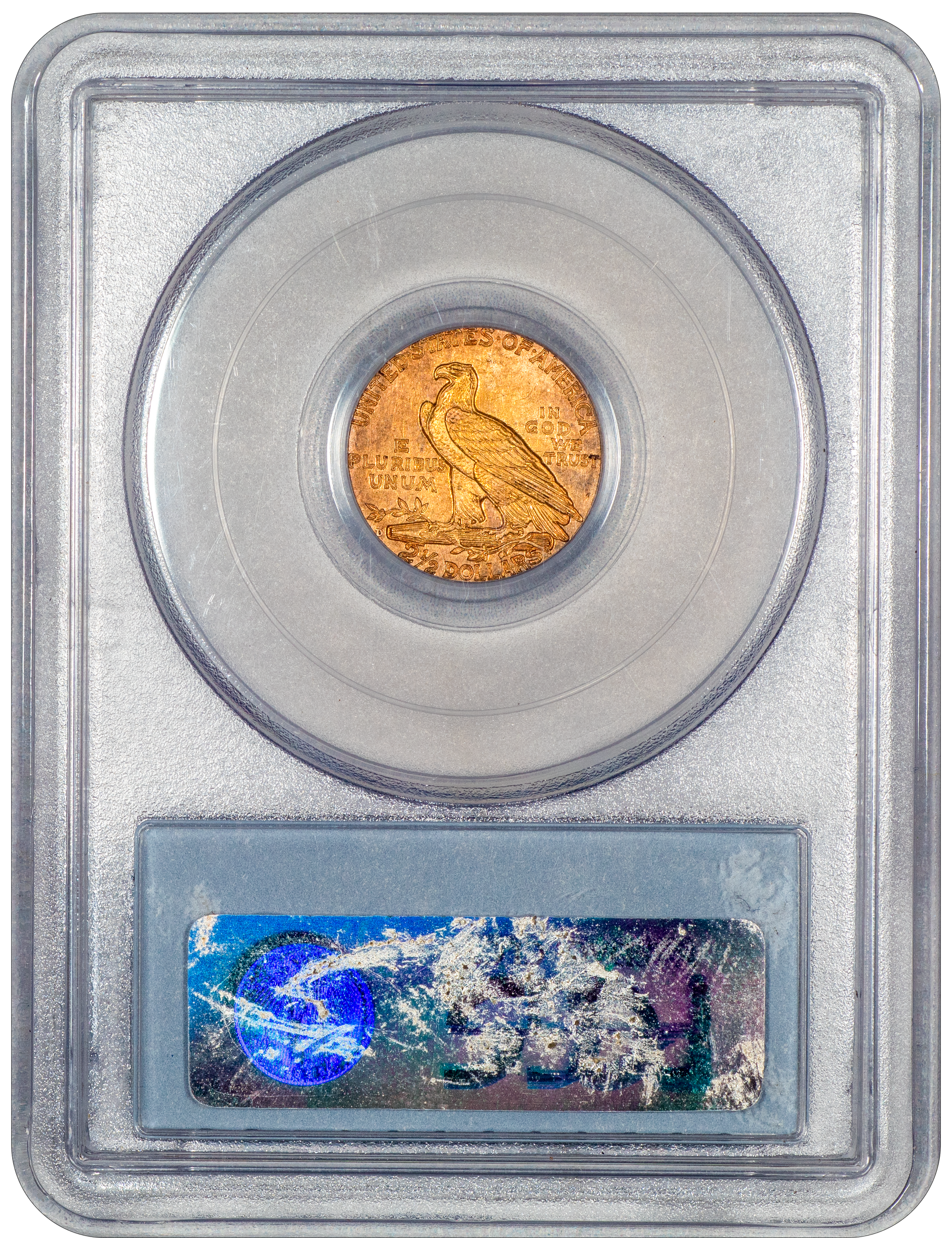1911-D $2.5 INDIAN QUARTER EAGLE STRONG D AU58 PCGS CAC REVERSE HOLDER
