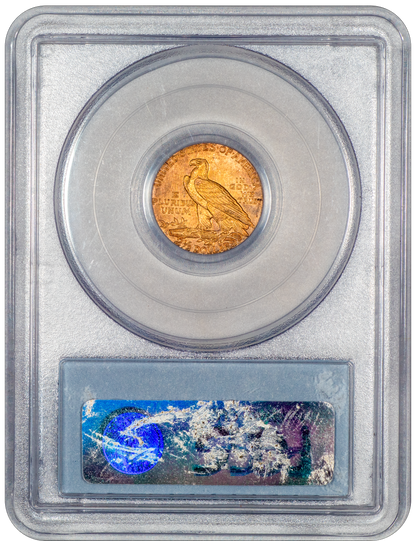 1911-D $2.5 INDIAN QUARTER EAGLE STRONG D AU58 PCGS CAC REVERSE HOLDER