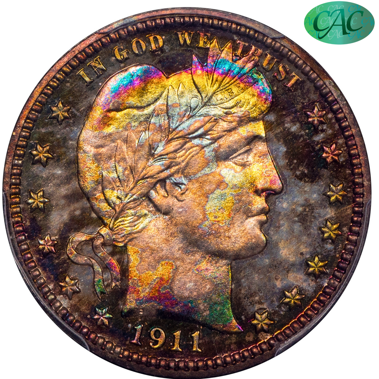 1911 25C  PROOF BARBER QUATER PR67+ PCGS CAC EX CHEYENNE COLLECTION