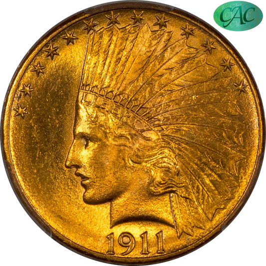 1911 INDIAN HEAD EAGLE $10 MS65 PCGS CAC