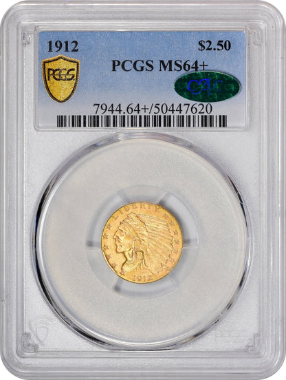 1912 $2.5 Ms64 + Pcgs Cac