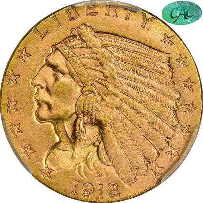 1912 $2.5 Ms64 + Pcgs Cac