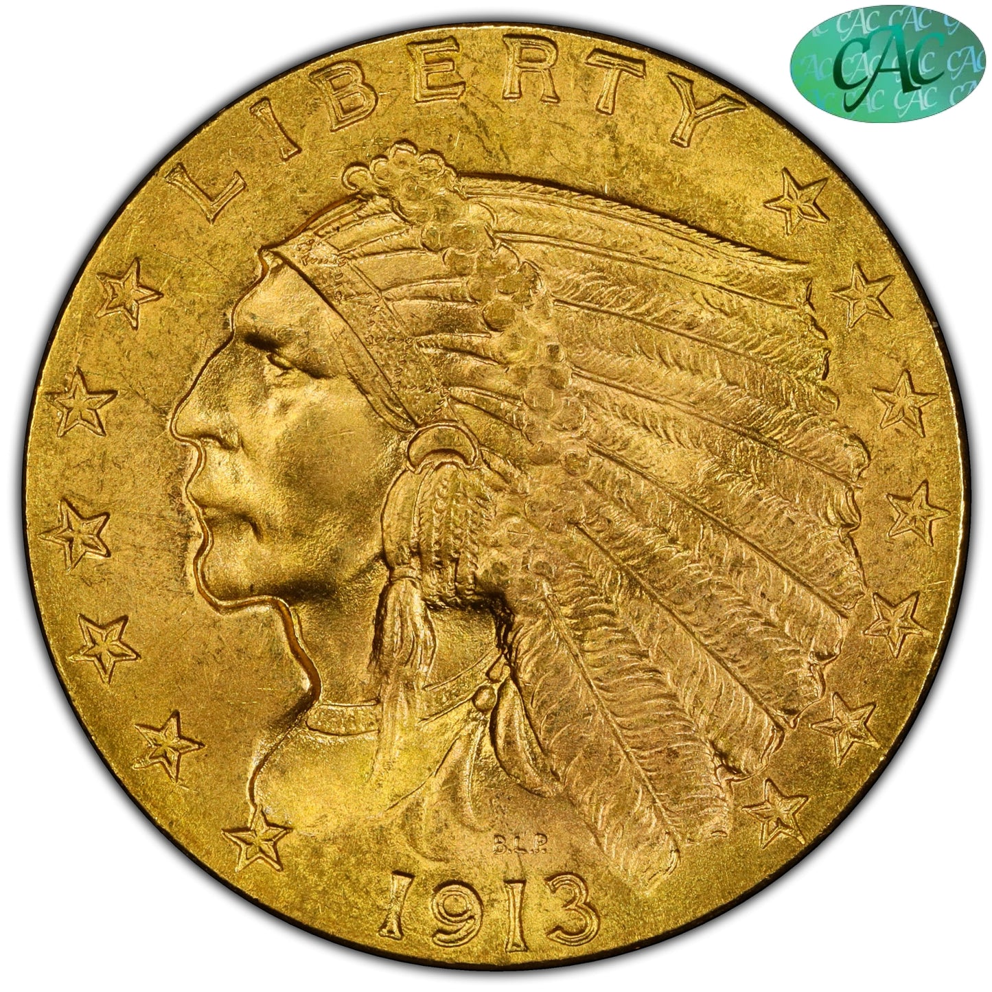 1913 $2.5 Ms65 Pcgs Cac