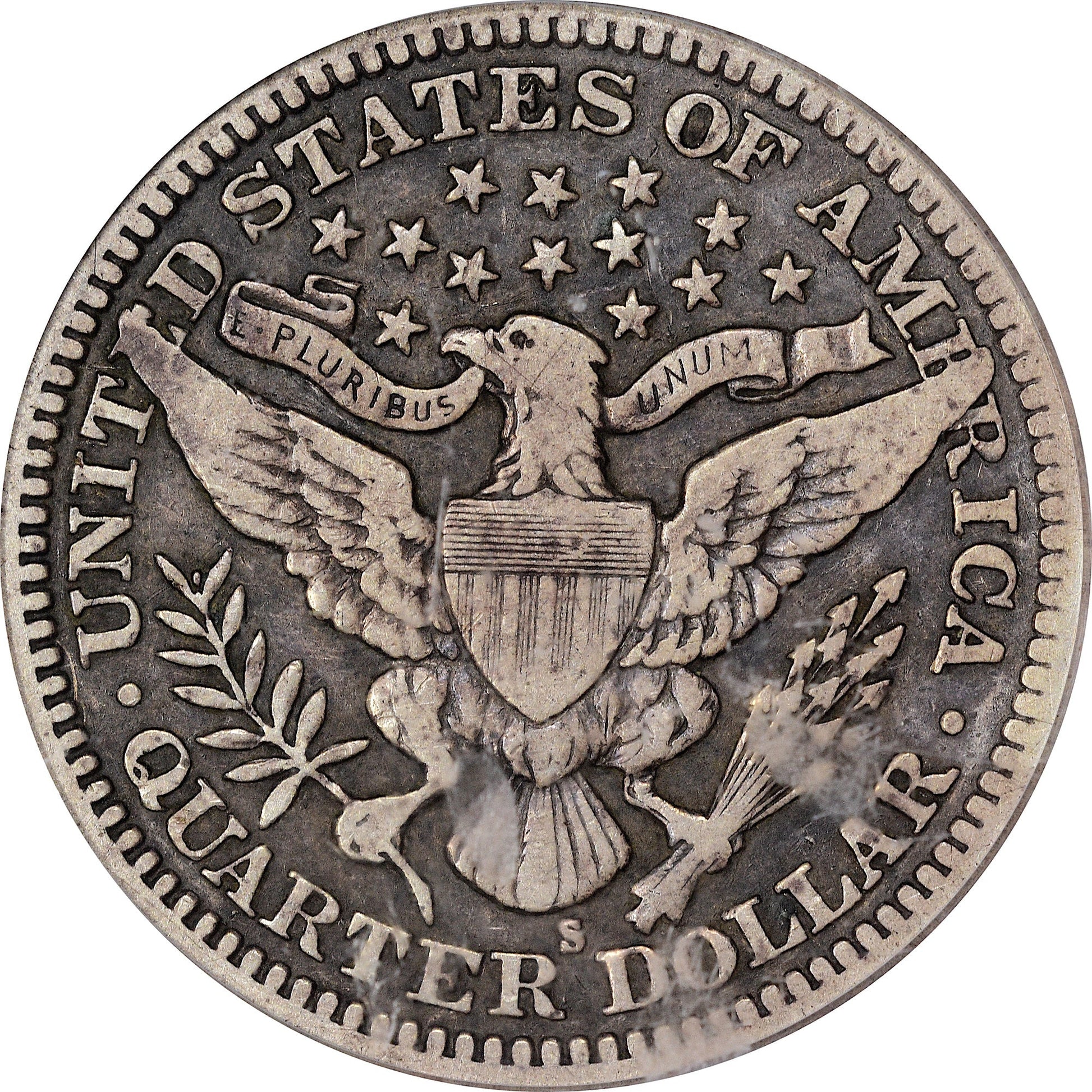 1913-S 25C Vf30 Pcgs Cac