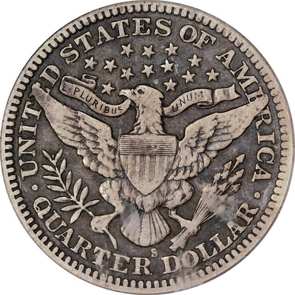 1913-S 25C Vf30 Pcgs Cac