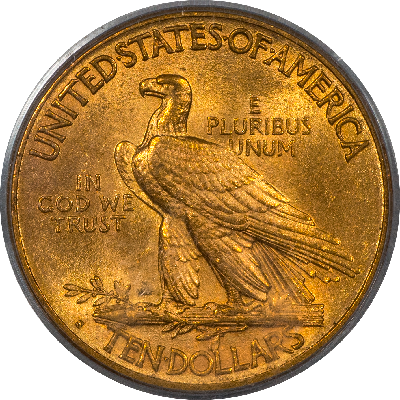 1913-S Indian Eagle $10 MS62 PCGS CAC Reverse