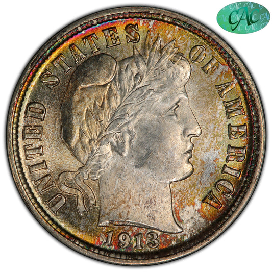 1913 10C MS66 + PCGS CAC EX BLAY 10C