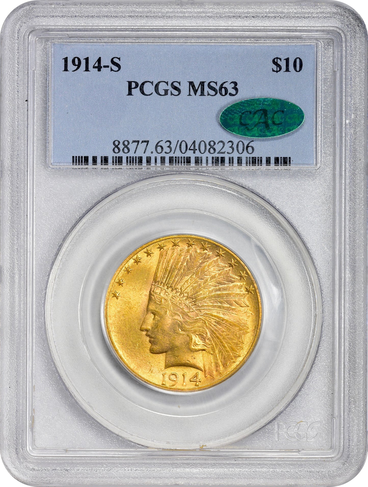 1914-S $10 MS63 PCGS CAC