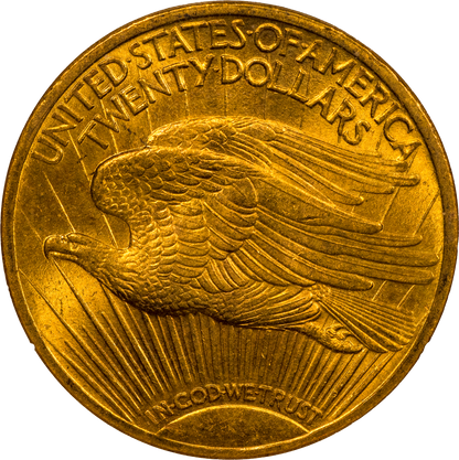 1914-S $20 MS63 OH NGC GOLD CAC REVERSE