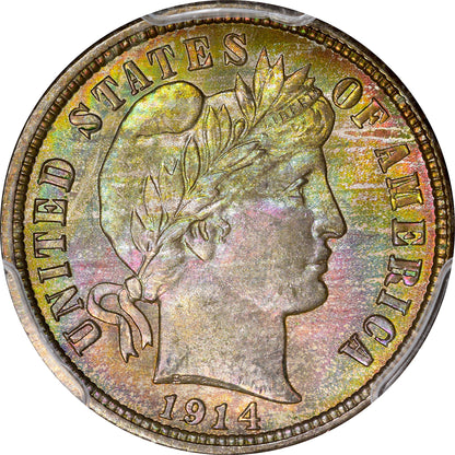 1914 10C Ms67 Pcgs Cac