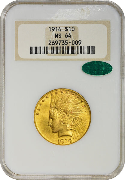 1914 $10 MS64 NGC OH CAC