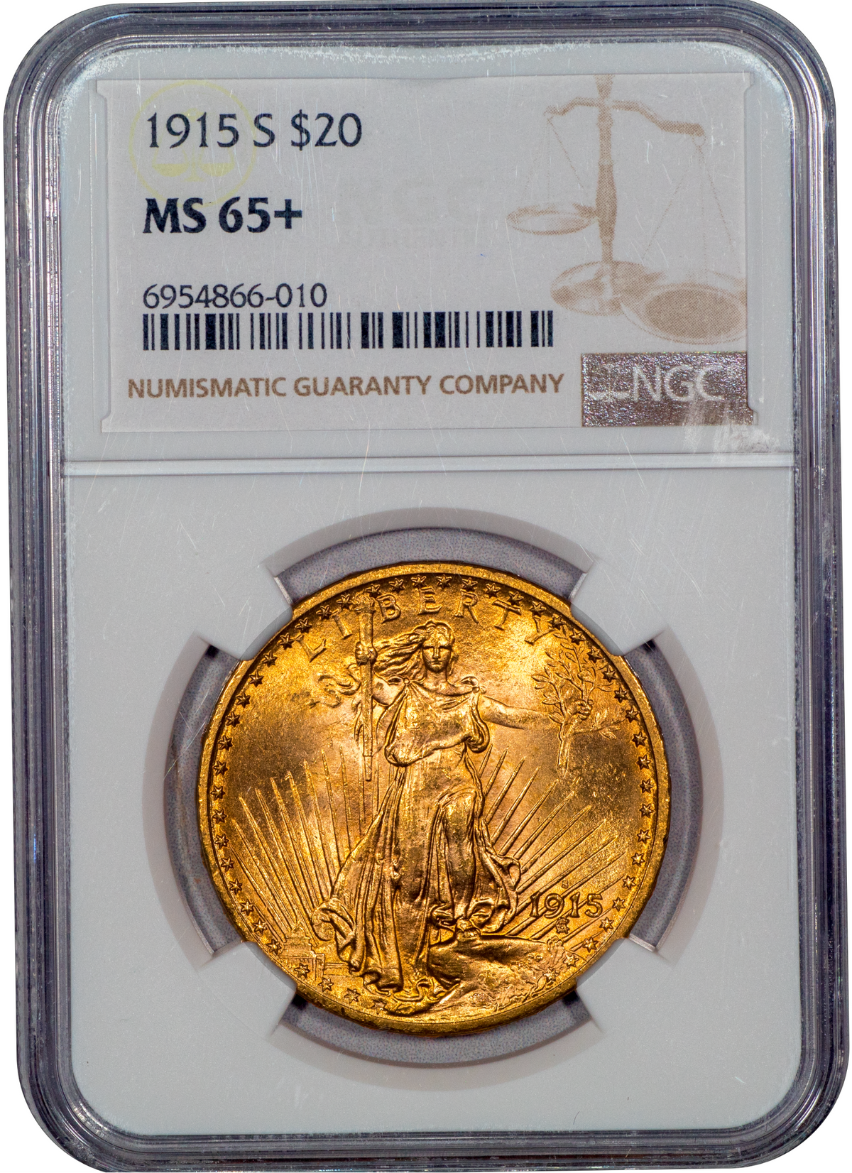 1915-S $20 MS65+ NGC