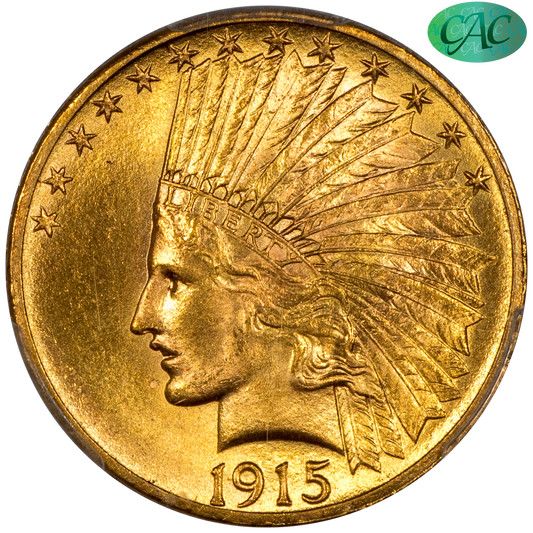 1915 INDIAN HEAD EAGLE $10 MS65 PCGS CAC