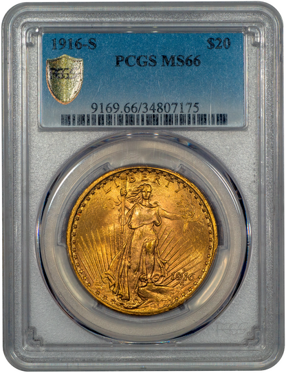 1916-S $20 MS66 PCGS