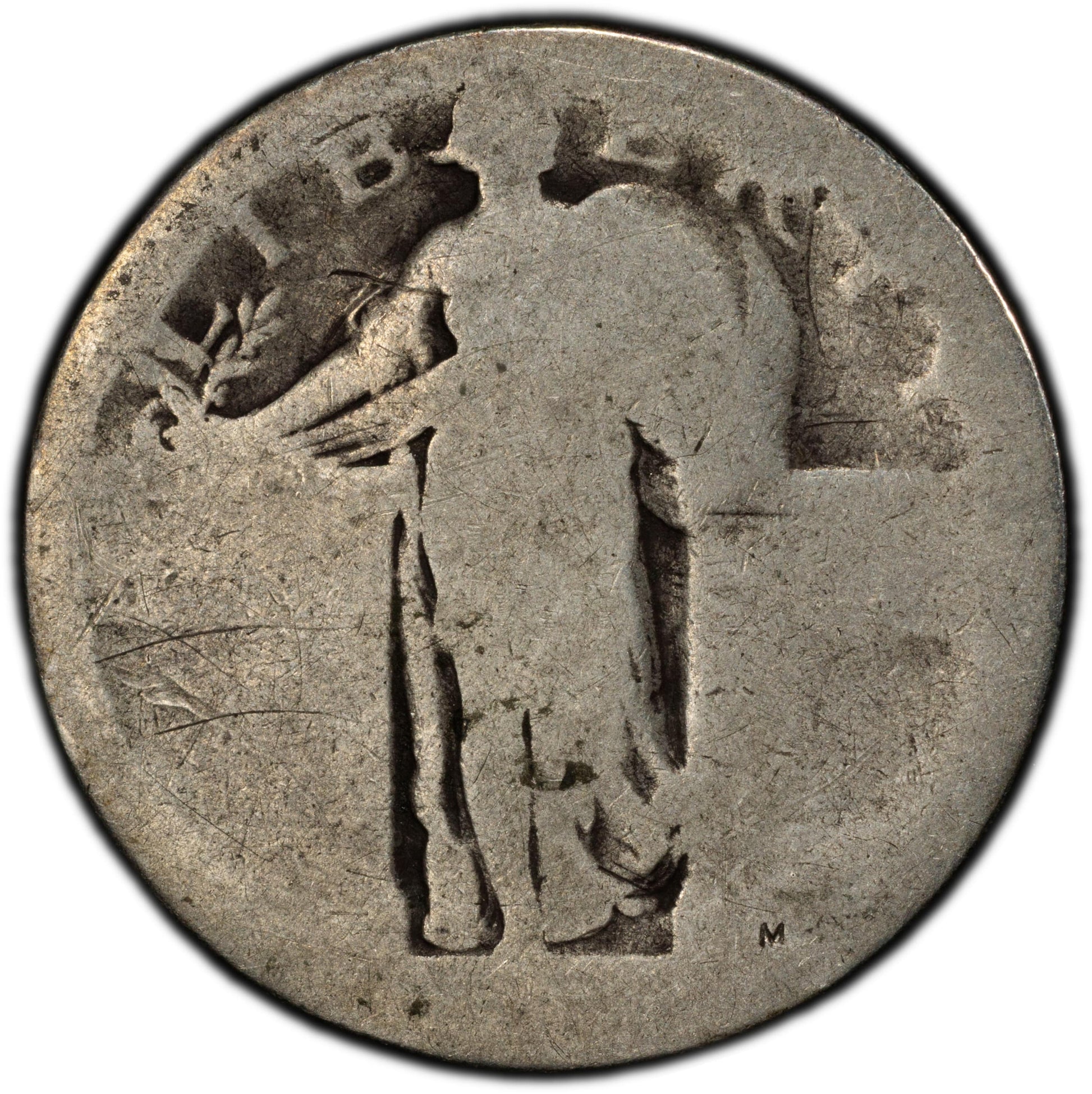 1916 25C STANDING LIBERTY P01 PCGS CAC