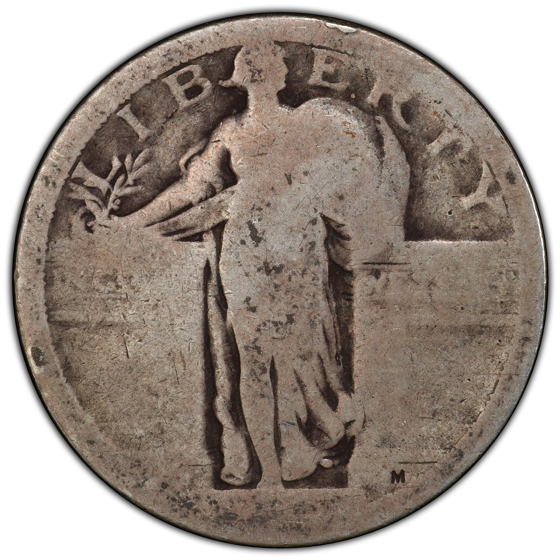 1916 25C STANDING LIBERTY PO1 PCGS CAC