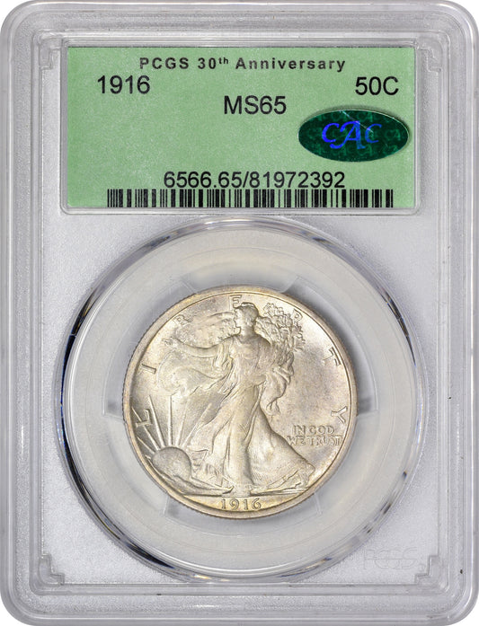 1916 50C MS65 OGH RETRO PCGS CAC
