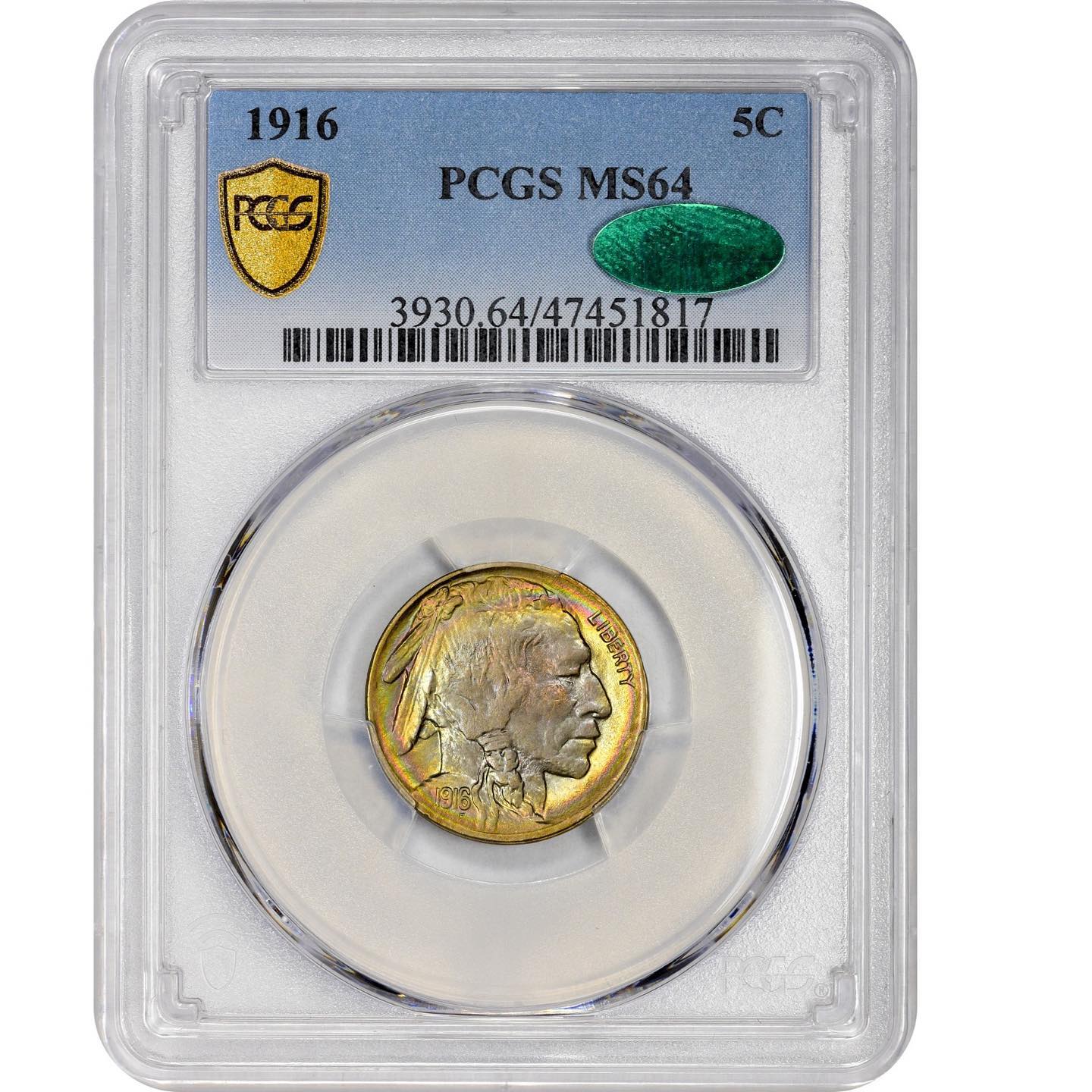 1916 5C MS64 PCGS CAC - Paradime Coins | PCGS NGC CACG CAC Rare US Numismatic Coins For Sale